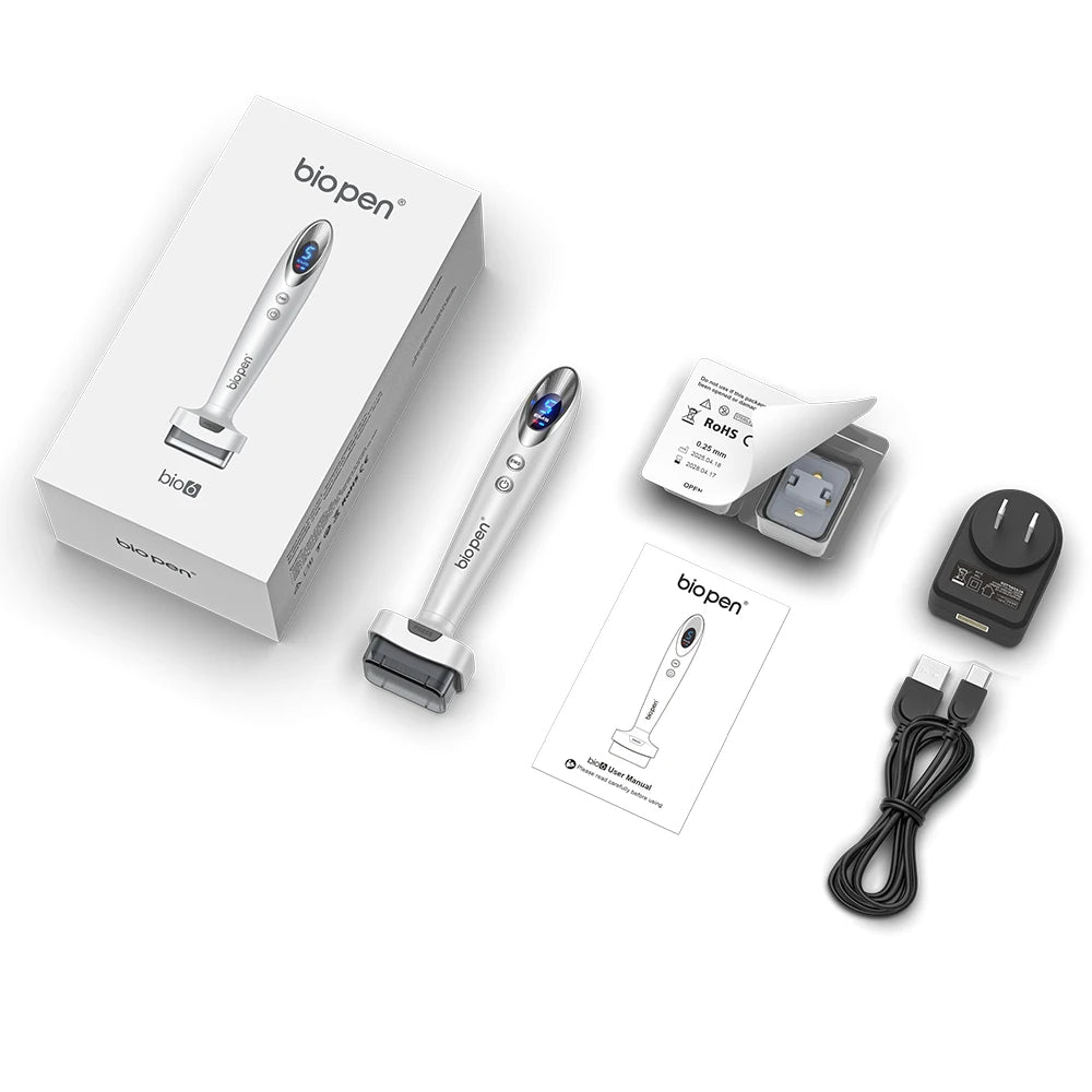 Nouveauté Derma Stamp Bio 6 LED Derma Pen EMS Vibration Microneedling équipement de beauté pour soins du visage croissance des cheveux