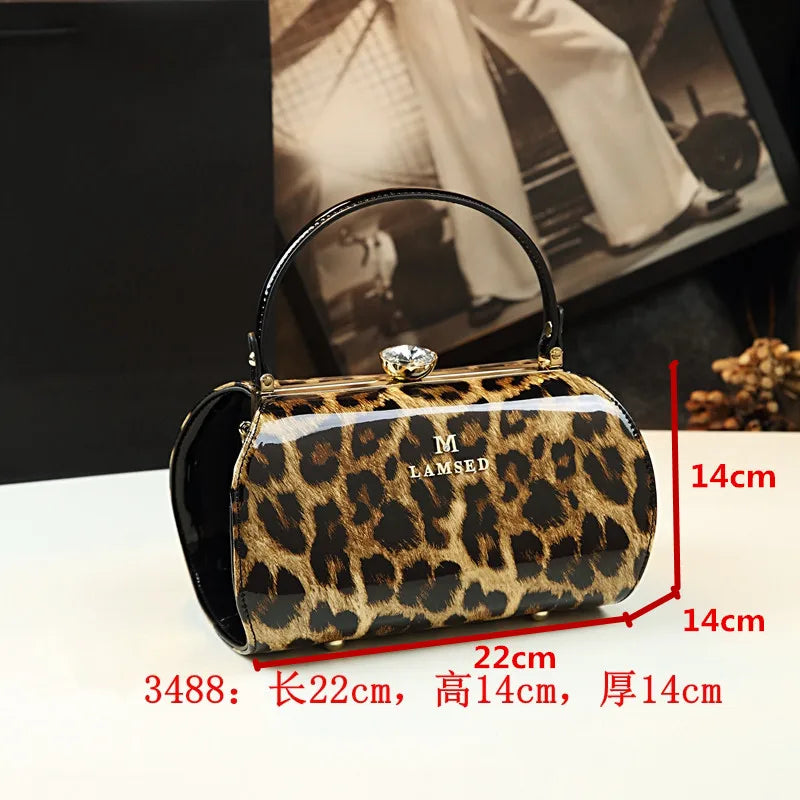 Sac à main léopard en cuir véritable pour femme, cuir de vachette, sac fourre-tout portable pour femme, sac de soirée, sacs alertes onaux initiés pour femme, mode
