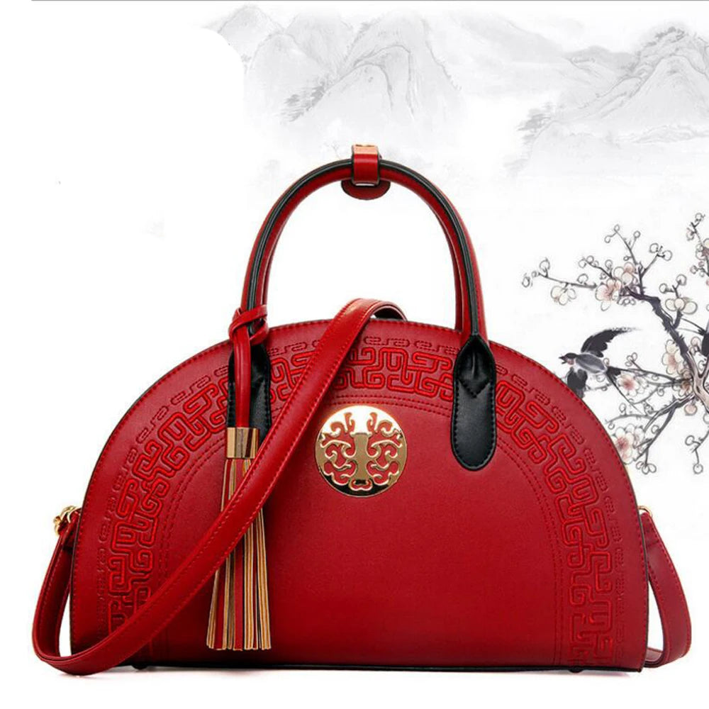 Sac à bandoulière pour femme, sacs à main tendance, sac de mariée, haute qualité, littérature éolienne nationale chinoise, nouvelle marée