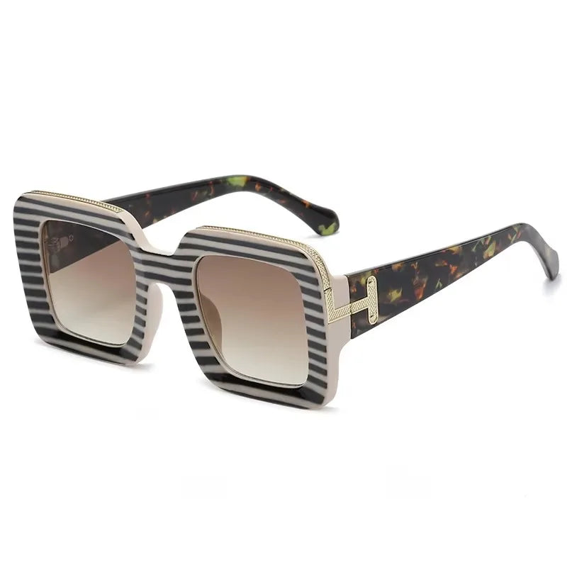 Mode Vintage luxe carré lunettes de soleil pour hommes femmes marque Design Sports de plein air conduite Cool léopard lunettes de soleil lunettes 2025