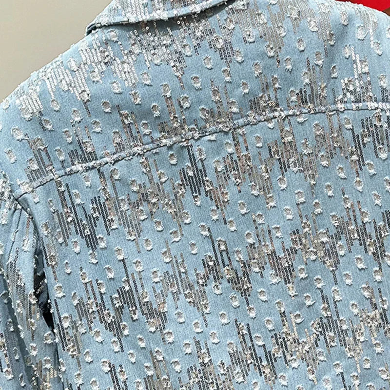 Veste en Denim en jeans pour Homme, Mode Décoration Trou, Automne Hiver