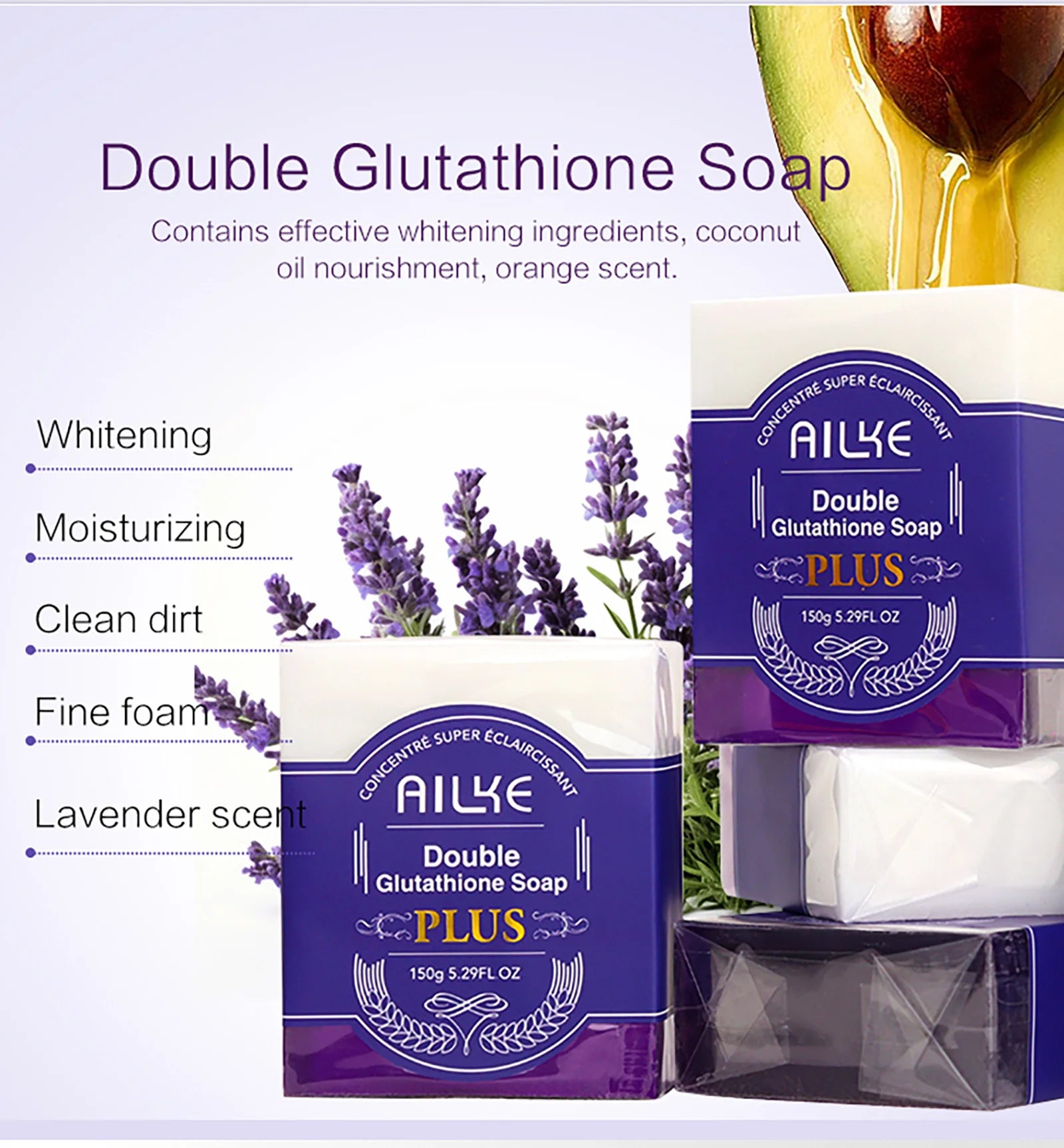 AILKE Anti taches, savon pour peau lisse, barre parfumée, pour peau noire, peau foncée, peau caramel, éclaircissant, blanchissant, pour le visage et le corps