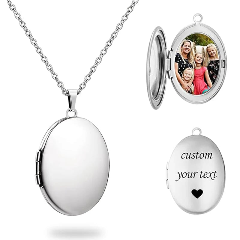 Collier médaillon personnalisé avec Photo, pendentif rond/ovale, collier médaillon, cadeaux personnalisés pour femmes et femmes et femmes