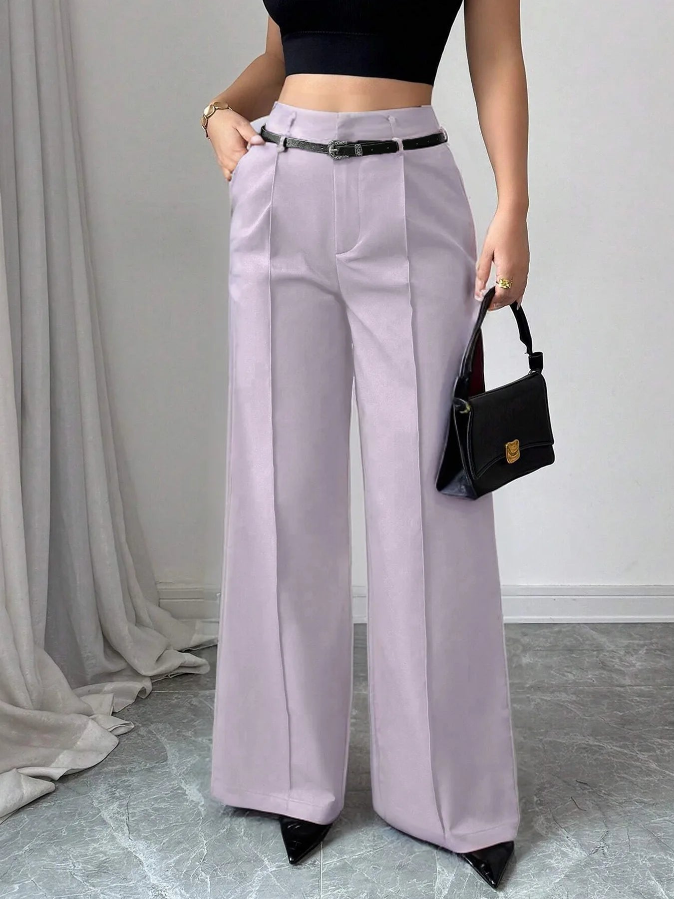 Pantalon confortable Jambe large pour femmes stylé elégante