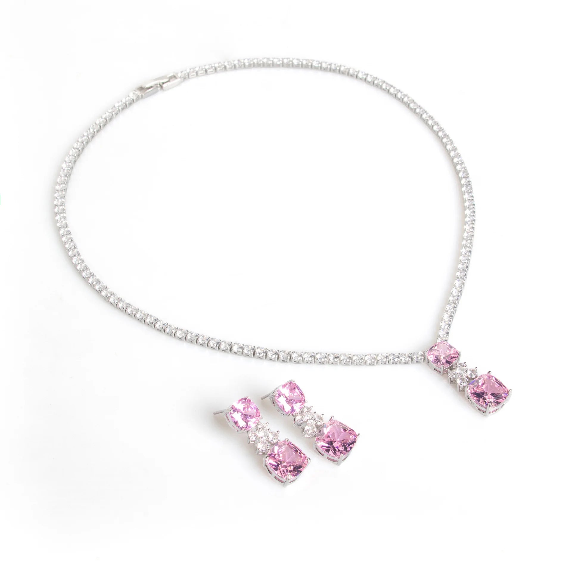Ensemble de bijoux de mariage de luxe pour mariées et femmes, ensemble collier et boucles d'oreilles en zircone cubique, ras du cou pour fête de bal, pendentif, cadeaux