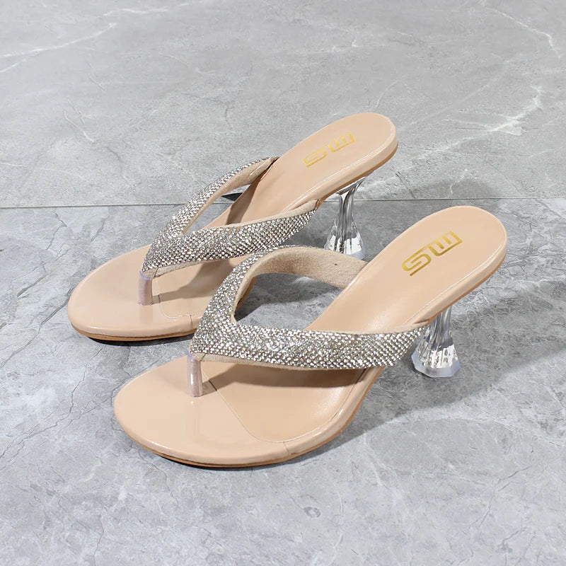 Pantoufles Modernes en Cuir Verni pour Femme, Chaussures à Talons Haute