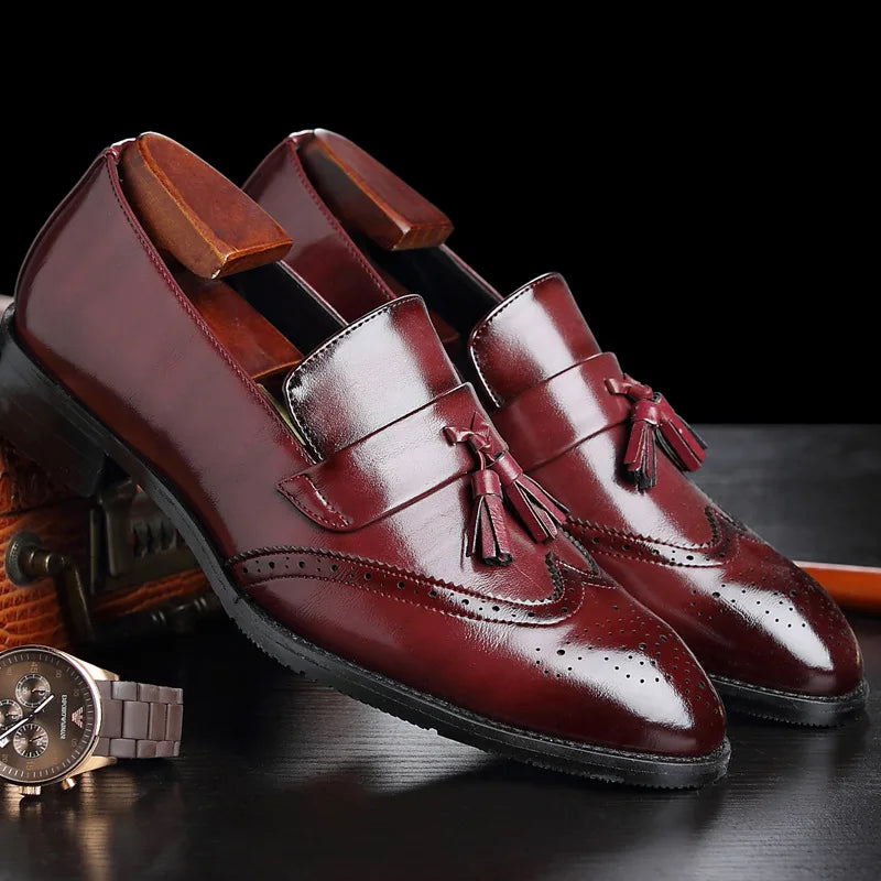 Mocassins en cuir de luxe pour hommes, chaussures richelieu à pompons de styliste,  mode haute qualité