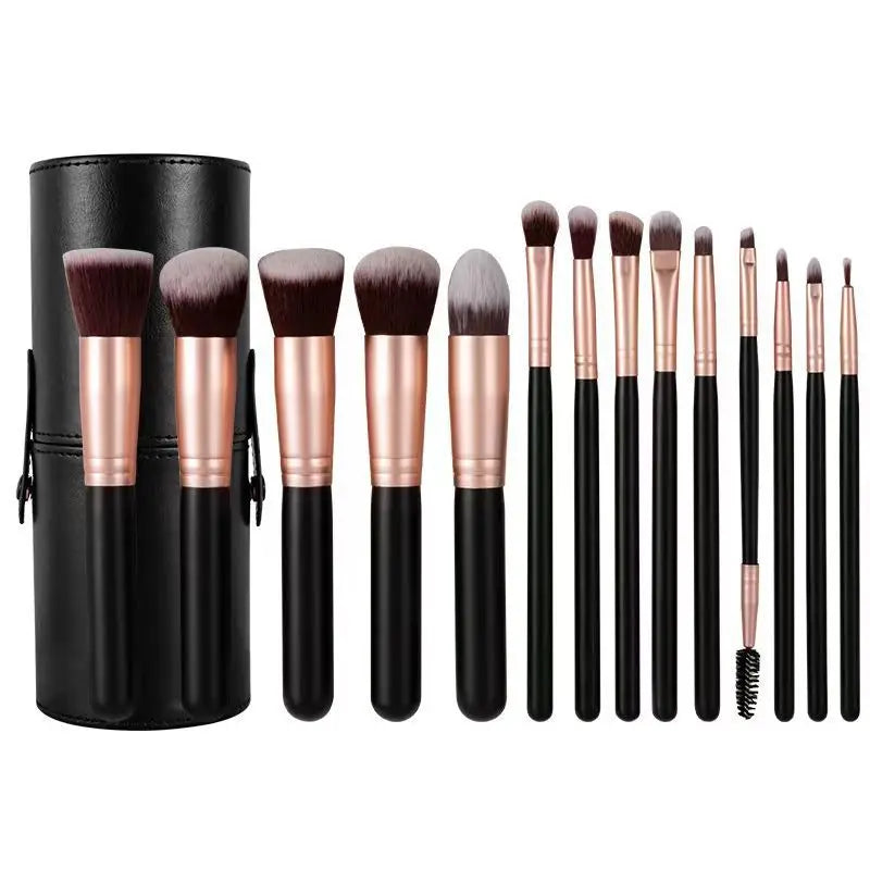 14 pièces ensemble de pinceaux de maquillage avec miroir éclairé Portable poignée courte lumière LED USB Kit de pinceaux de maquillage rechargeables