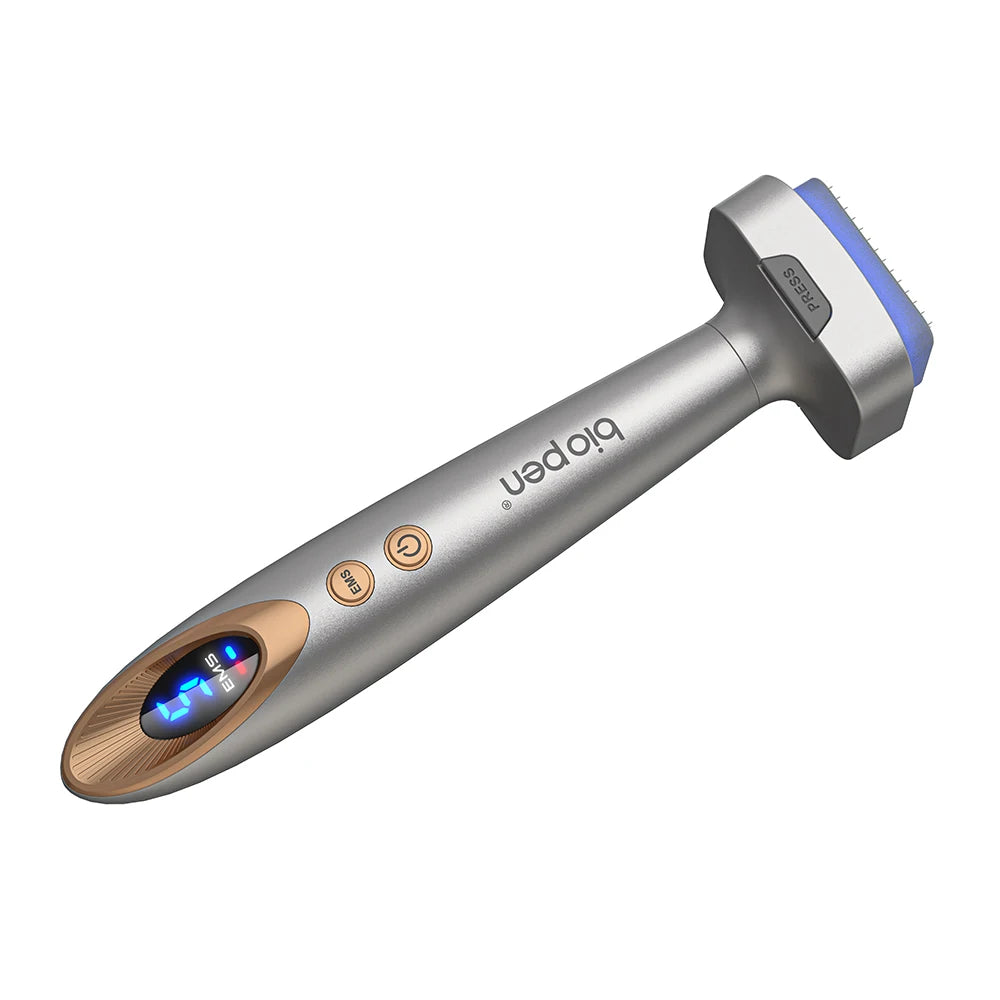 Nouveauté Derma Stamp Bio 6 LED Derma Pen EMS Vibration Microneedling équipement de beauté pour soins du visage croissance des cheveux
