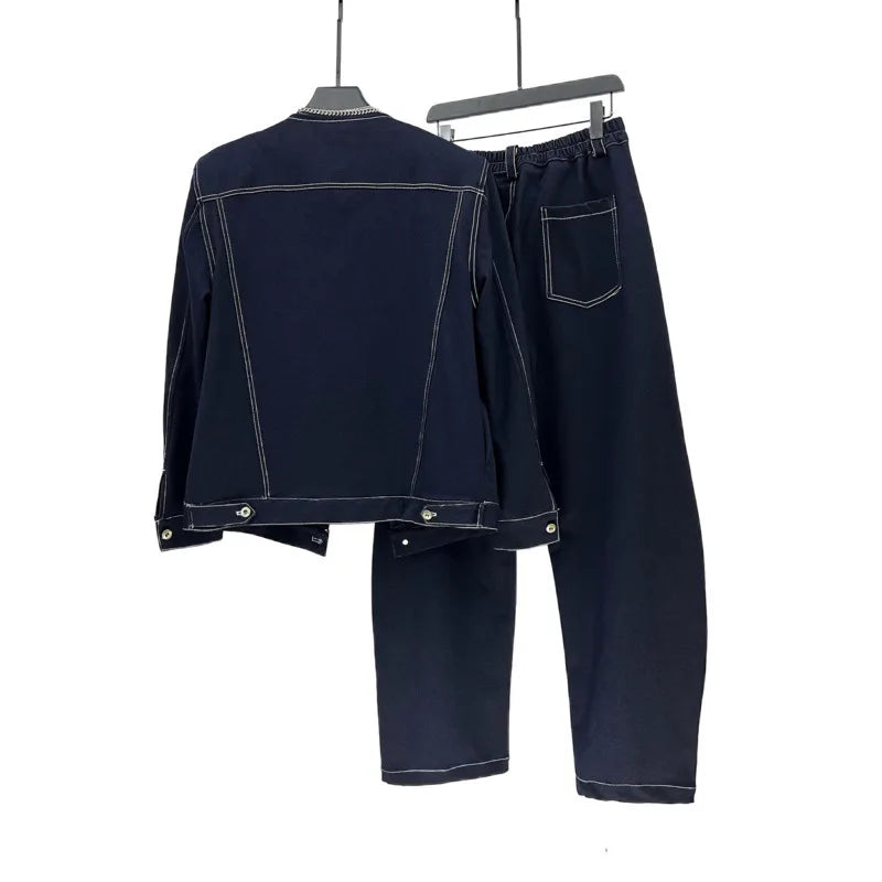 Ensemble  printemps automne pour  homme  rembourré épaule vestes à la mode Niche Chic décontracté pantalon