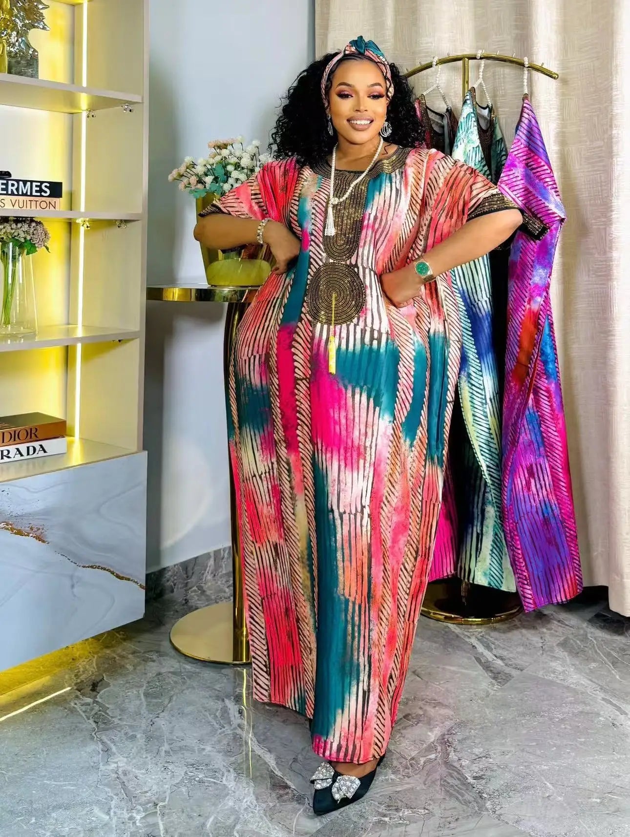 Robe longue d'été ample pour femmes/dames, maxi, imprimé, manches courtes, abayas, nouvel 2026