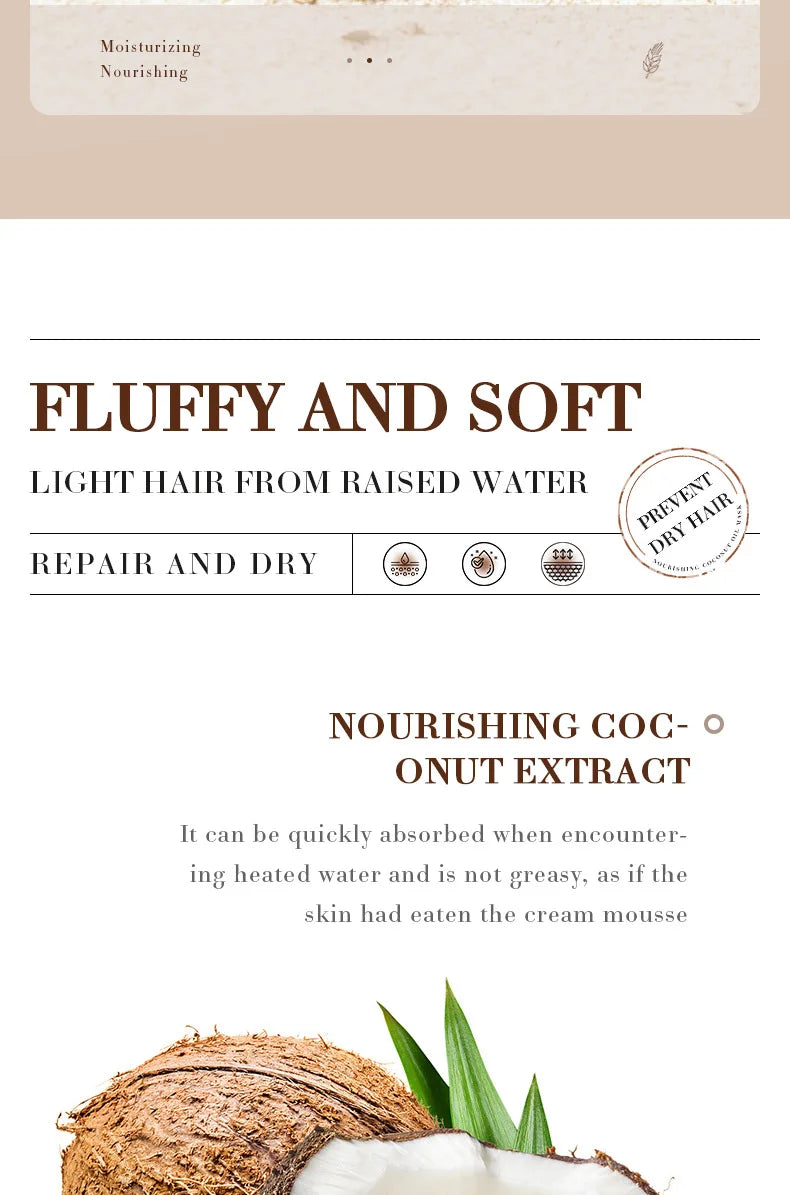 Après-shampooing SADOER Masque hydratant à la noix de coco améliore la qualité des cheveux crépus