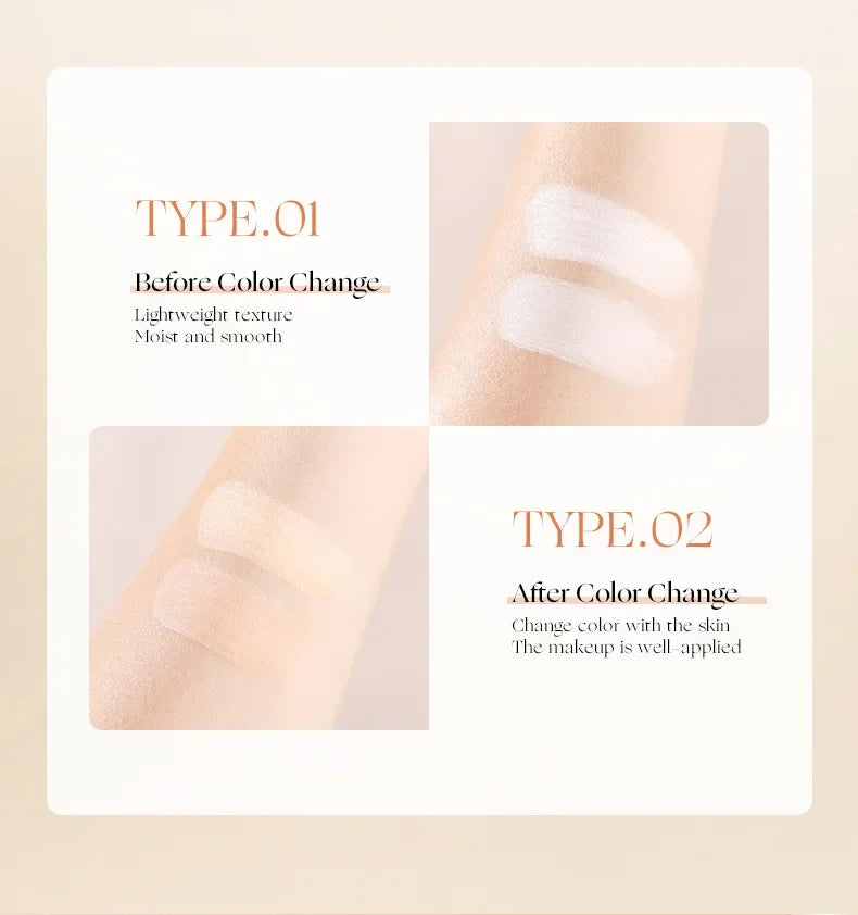 TVLV 2 en 1 éclaircir    Bâton de fond de teint à changement de couleur, liquide hydratant, dissimule Blanc, crème de couverture, Base de maquillage