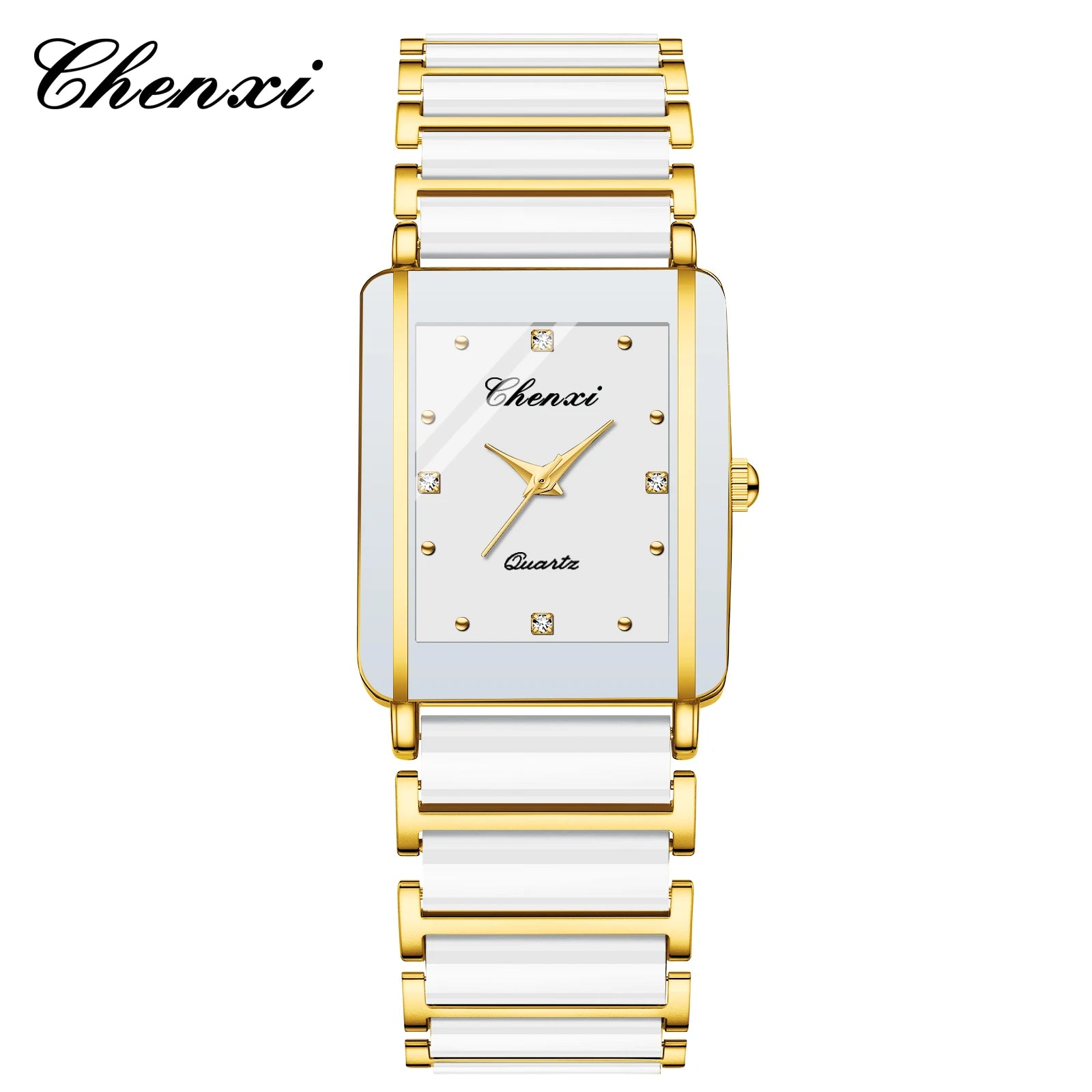 Montre de luxe pour Couple de haute qualité mode cristal cadran rectangulaire montre à Quartz hommes femmes saint valentin cadeau de mariage