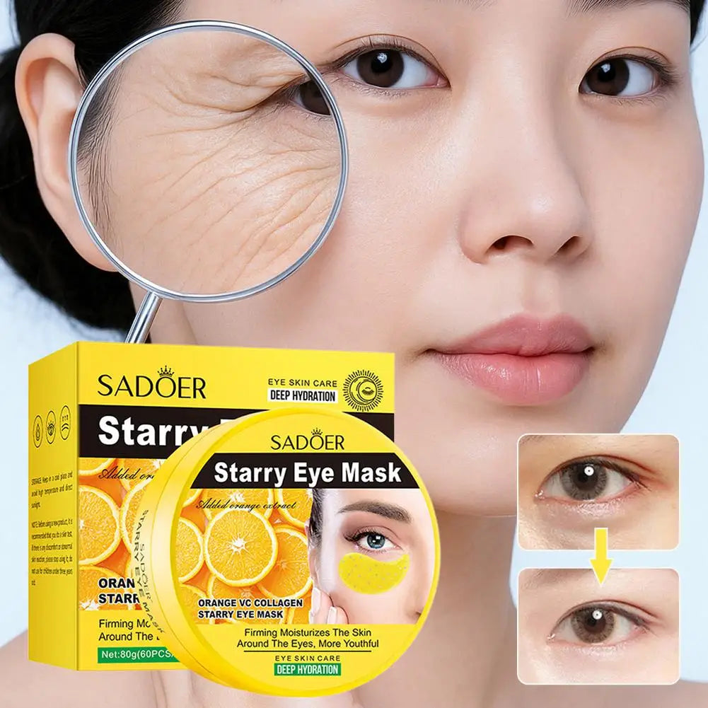 Masque pour les yeux aux algues, masque pour les yeux au collagène aux graines de raisin SADOER, masque pour les yeux hydratant et nourrissant, soin Anti-rides pour la peau des yeux