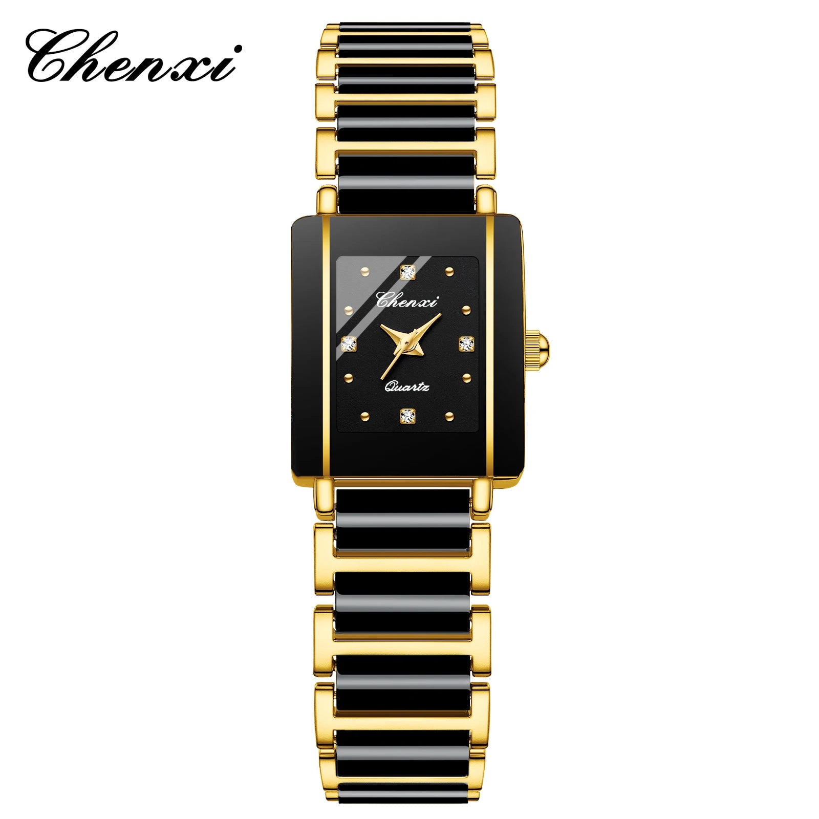 Montre de luxe pour Couple de haute qualité mode cristal cadran rectangulaire montre à Quartz hommes femmes saint valentin cadeau de mariage