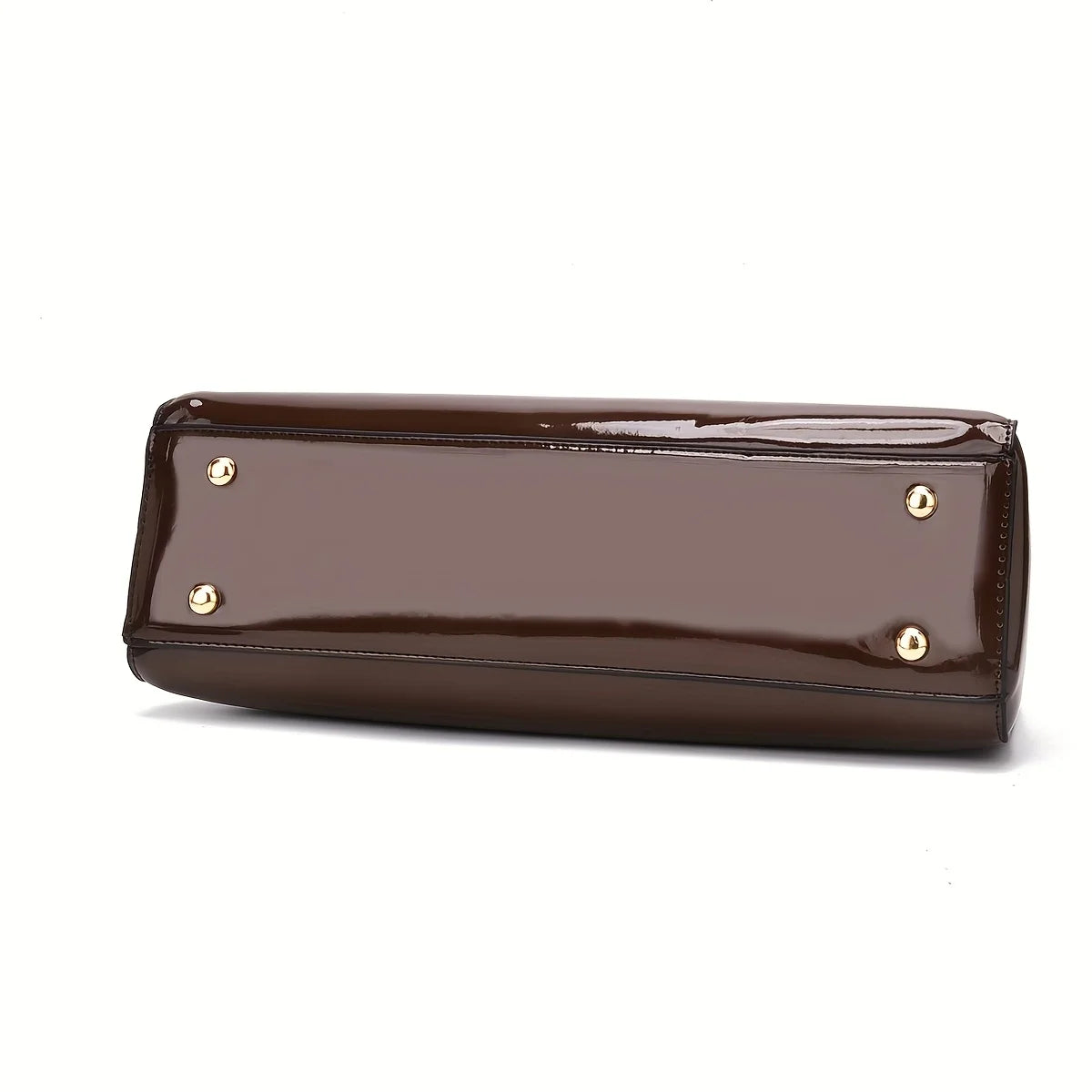 Pochette de soirée élégante – Sac à main finition brillante de couleur unie avec fermeture à glissière et doublure en polyester pour fêtes et mariages