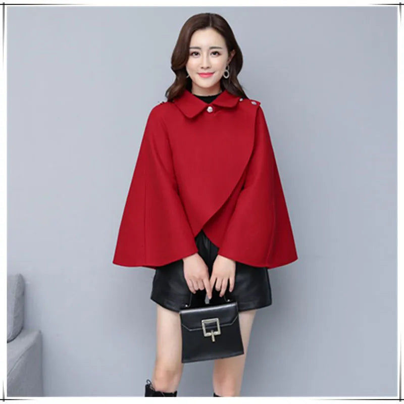 Chemise à manches chauve-souris pour femmes, chemisier décontracté, revers épissé, bouton irrégulier, vêtements d'hiver, nouvelle mode, 2023