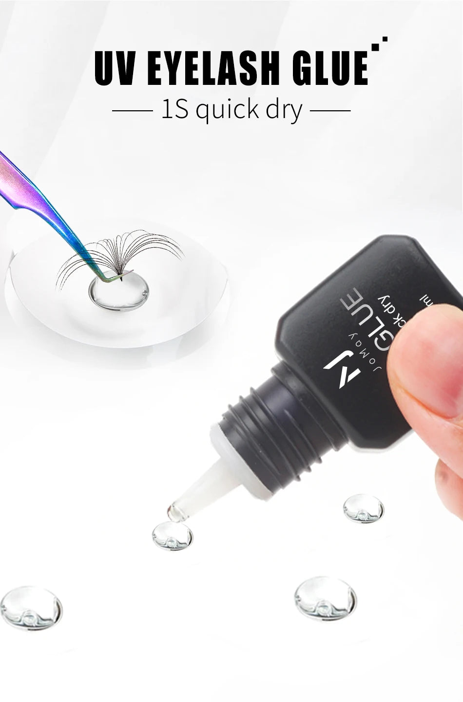 JOMAY colle UV adhésif pour Extensions de cils 0.1S séchage rapide forte colle d'extension de faux cils colle UV longue durée pour cils