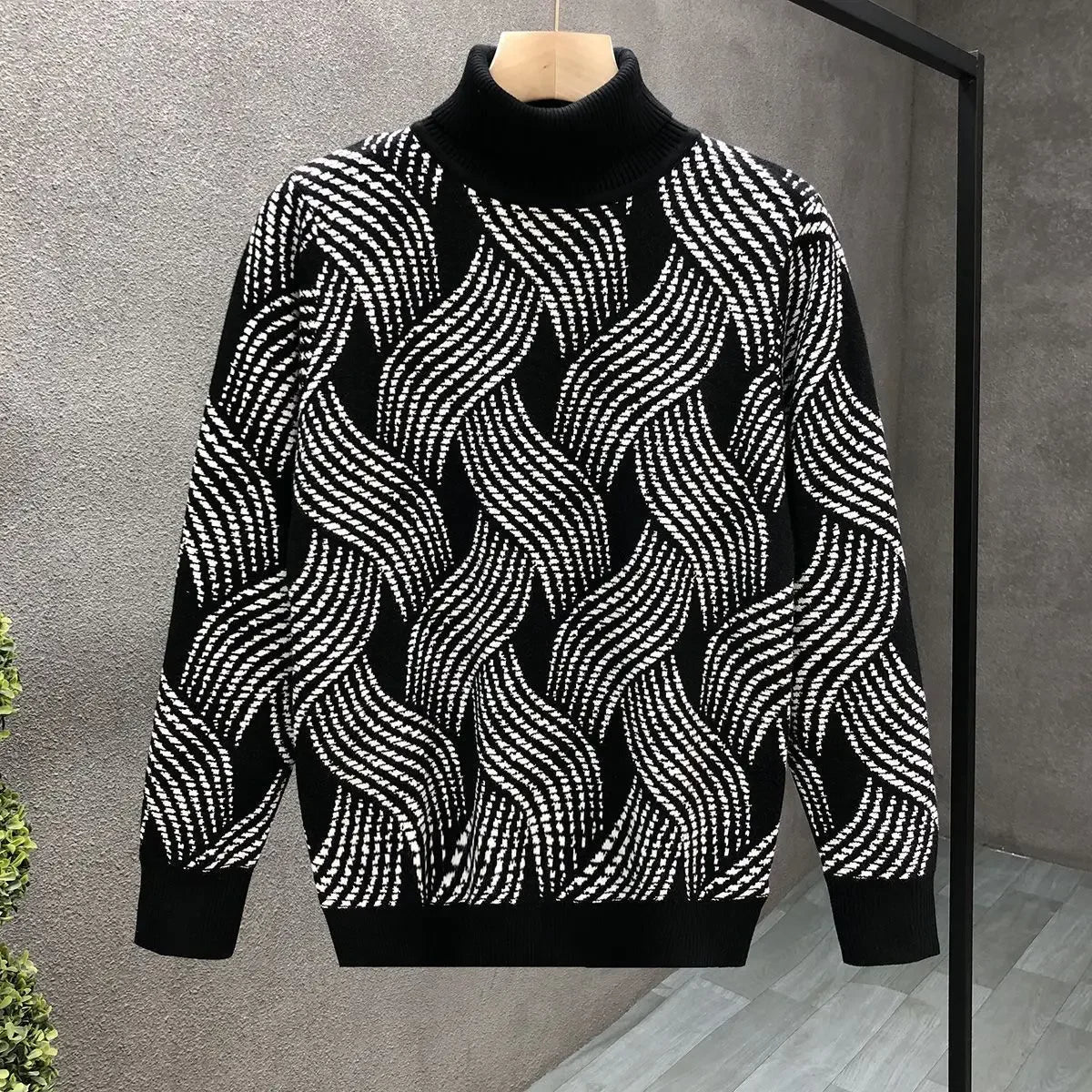Pull en tricot fin à manches longues pour hommes, de haute qualité, sweat-vintage