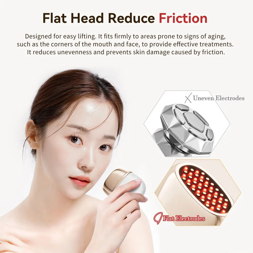 ANLAN Appareil de beauté RF Lifting du visage par EMS Anti-âge et anti-rides Soin de la peau par lumière 3 couleurs Mini appareil de massage raffermissant par radiofréquence