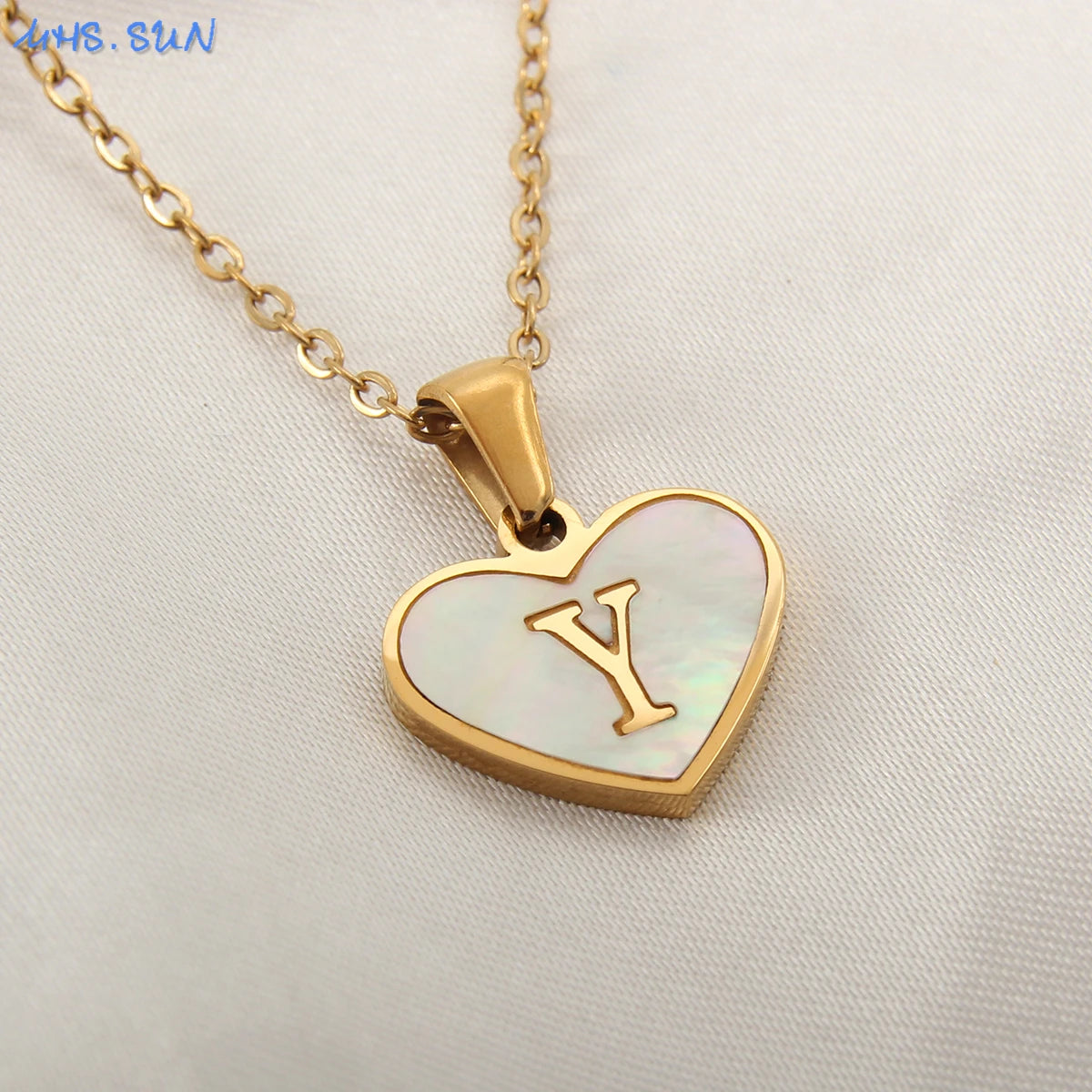 collier avec initiales en forme de cœur en acier inoxydable pour femmes et filles, plaqué or A-Z 26 lettres, pendentif ras du cou, bijoux cadeaux d'anniversaire