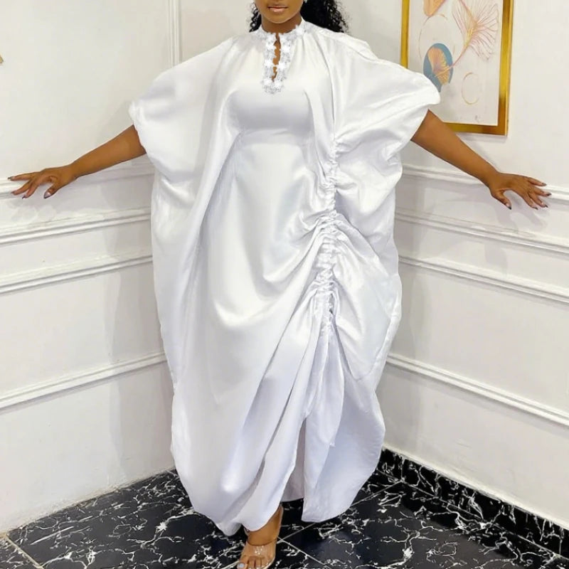 Robe pour femmes, robes Boubou élégantes et brillantes, traditionnelles africaines, amples, col en V