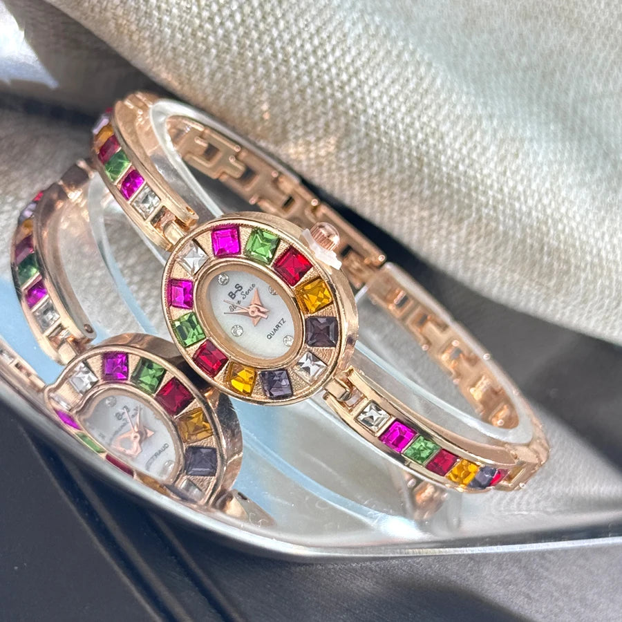 Couleur zircon avancé diamant montre pour femme niche bracelet bracelet petite montre à quartz exquise transfrontalière offre spéciale