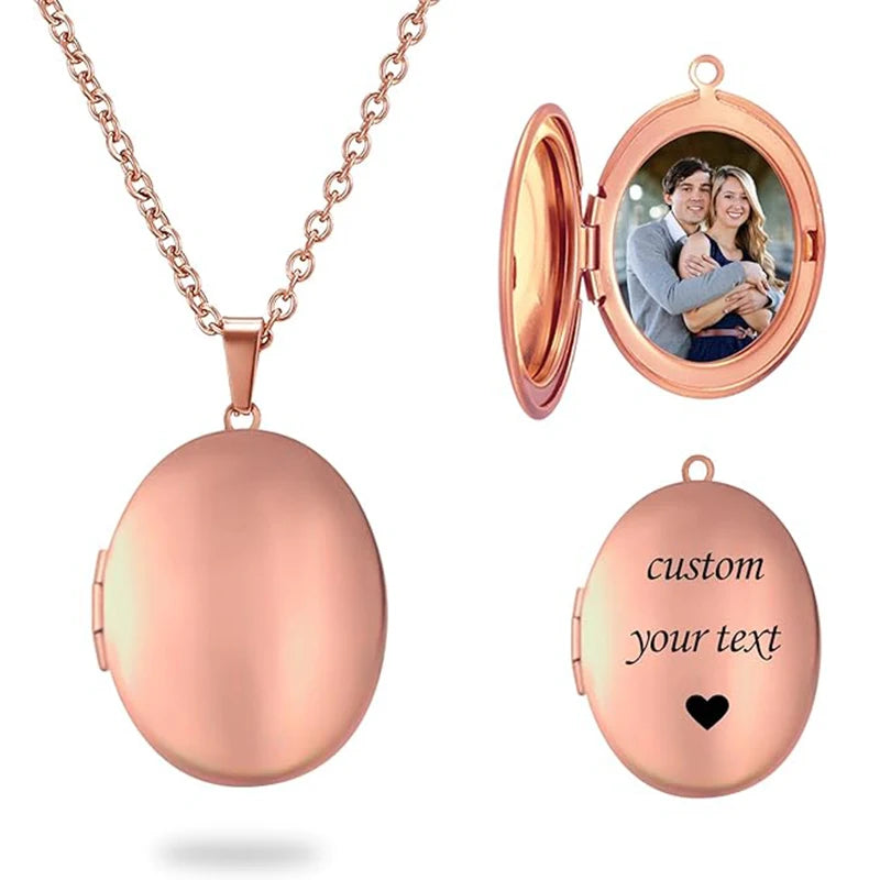 Collier médaillon personnalisé avec Photo, pendentif rond/ovale, collier médaillon, cadeaux personnalisés pour femmes et femmes et femmes