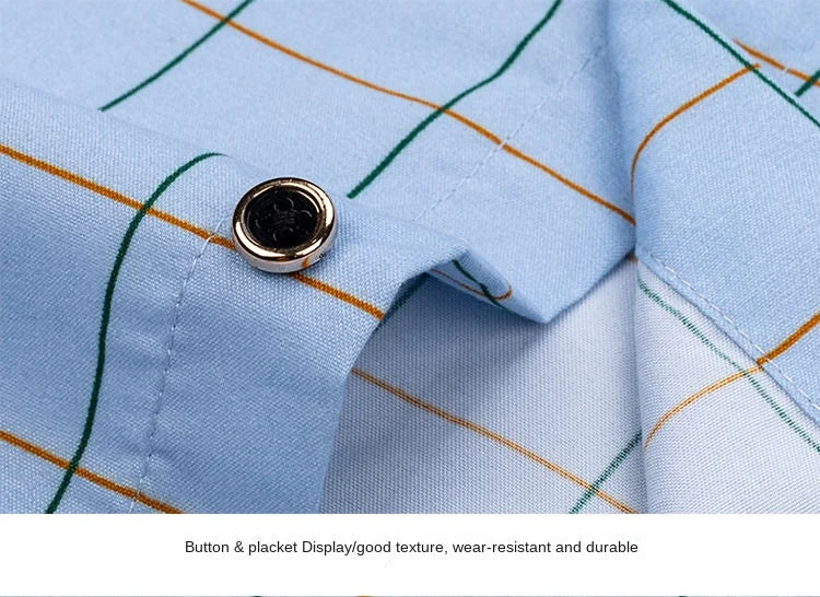 Chemise habillée classique à rayures pour hommes, chemises d'affaires à manches longues, coupe cintrée, grande taille M-5XL