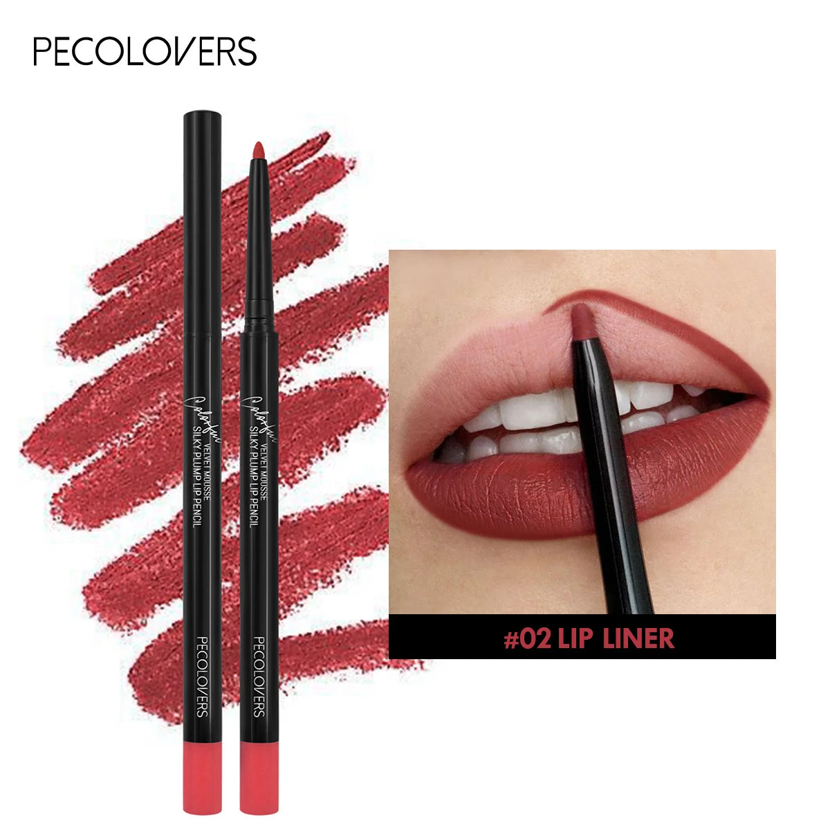 Crayon à lèvres mat imperméable, teinte rouge Contour, rouge à lèvres longue durée, tasse antiadhésive, maquillage hydratant pour les lèvres, 12 couleurs