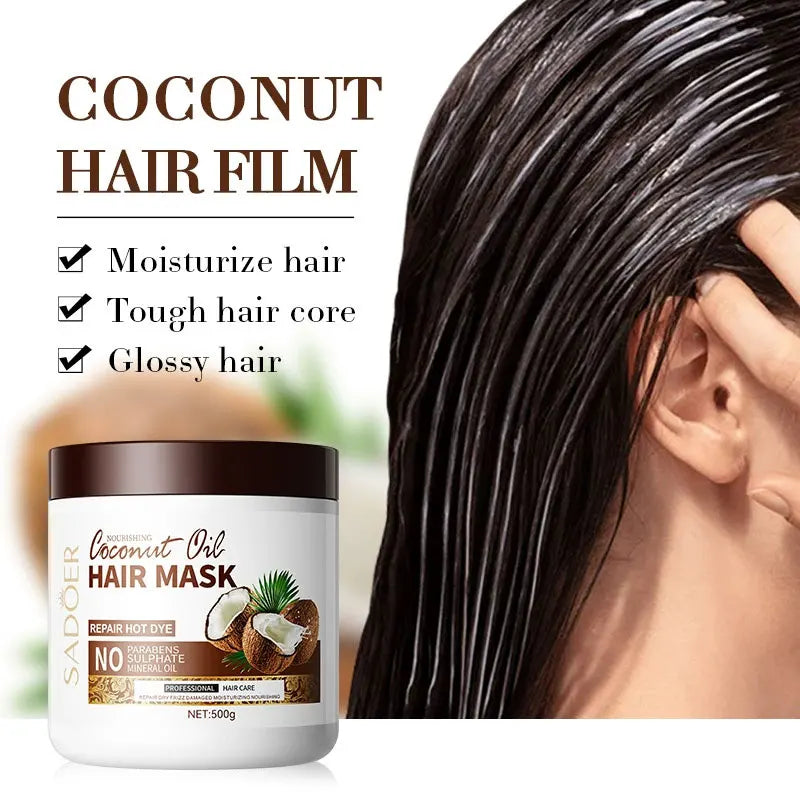 Après-shampooing SADOER Masque hydratant à la noix de coco améliore la qualité des cheveux crépus