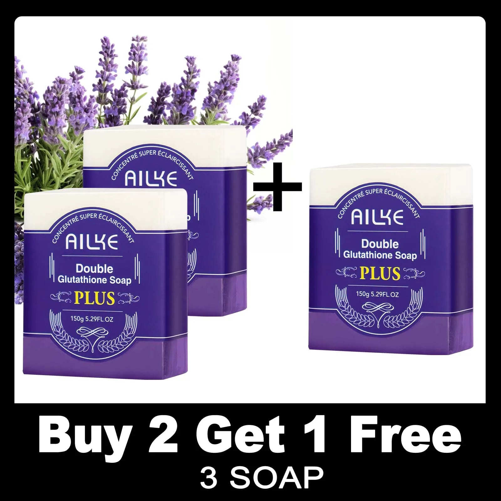 AILKE Ensemble de blanchiment double glutathion pour tous les types de peau, réduit les taches foncées, la mélanine, les taches de rousseur, le cloasma, même le teint