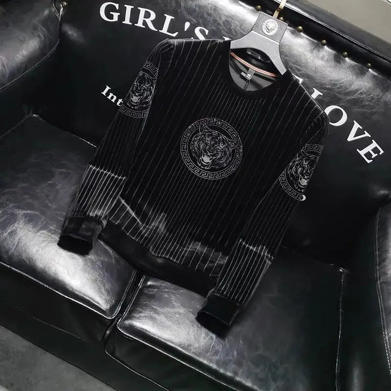 Pull Sweat-shirt décontracté en velours doré pour hommes, marque tendance,  nouvelle collection automne et hiver 2026