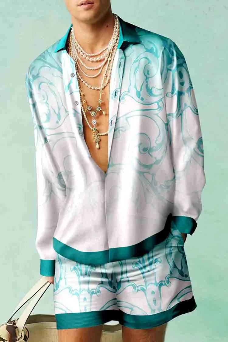 Ensemble de chemises à motif botanique pour hommes, impression 3D, mode décontractée, objectifs de plage, streetwear d'été, vêtements hawaïens