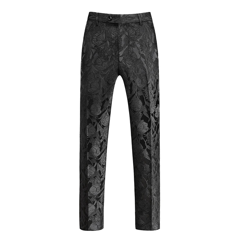 Pantalon de Luxe en Jacquard Trempé pour Homme, Tendance, Blanc, Noir, Rose, Marié, Mariage, Bal, Robe de Soirée