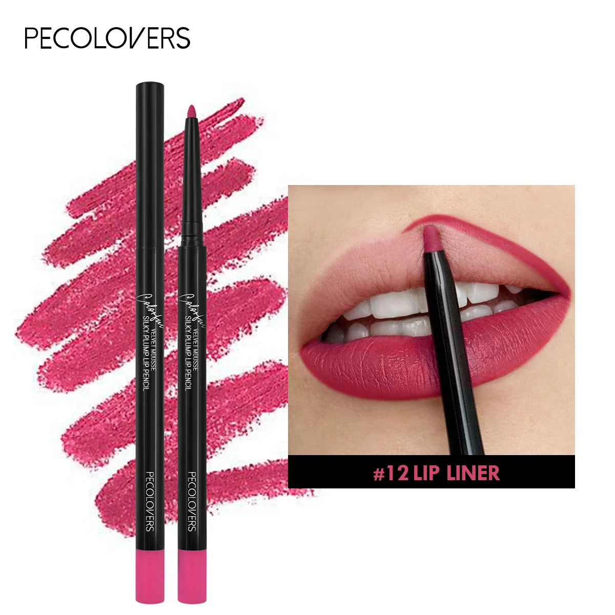 Crayon à lèvres mat imperméable, teinte rouge Contour, rouge à lèvres longue durée, tasse antiadhésive, maquillage hydratant pour les lèvres, 12 couleurs
