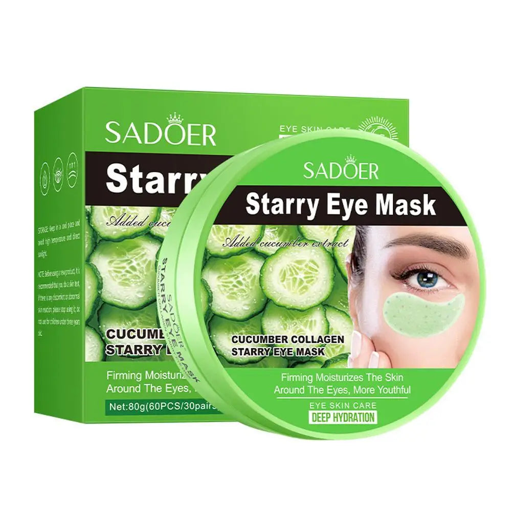 Masque pour les yeux aux algues, masque pour les yeux au collagène aux graines de raisin SADOER, masque pour les yeux hydratant et nourrissant, soin Anti-rides pour la peau des yeux