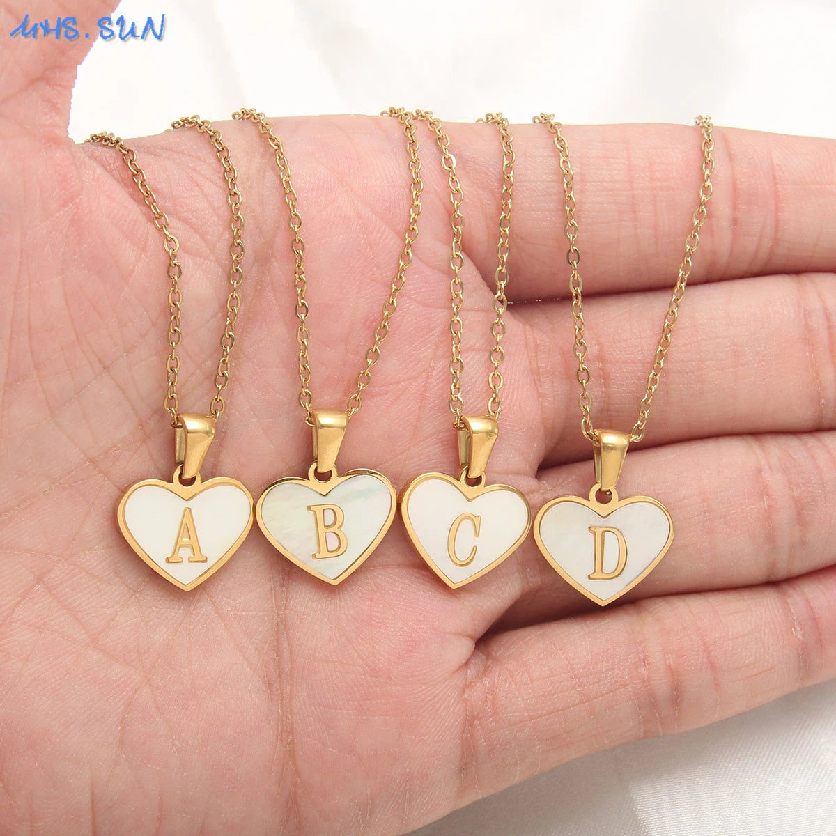 collier avec initiales en forme de cœur en acier inoxydable pour femmes et filles, plaqué or A-Z 26 lettres, pendentif ras du cou, bijoux cadeaux d'anniversaire