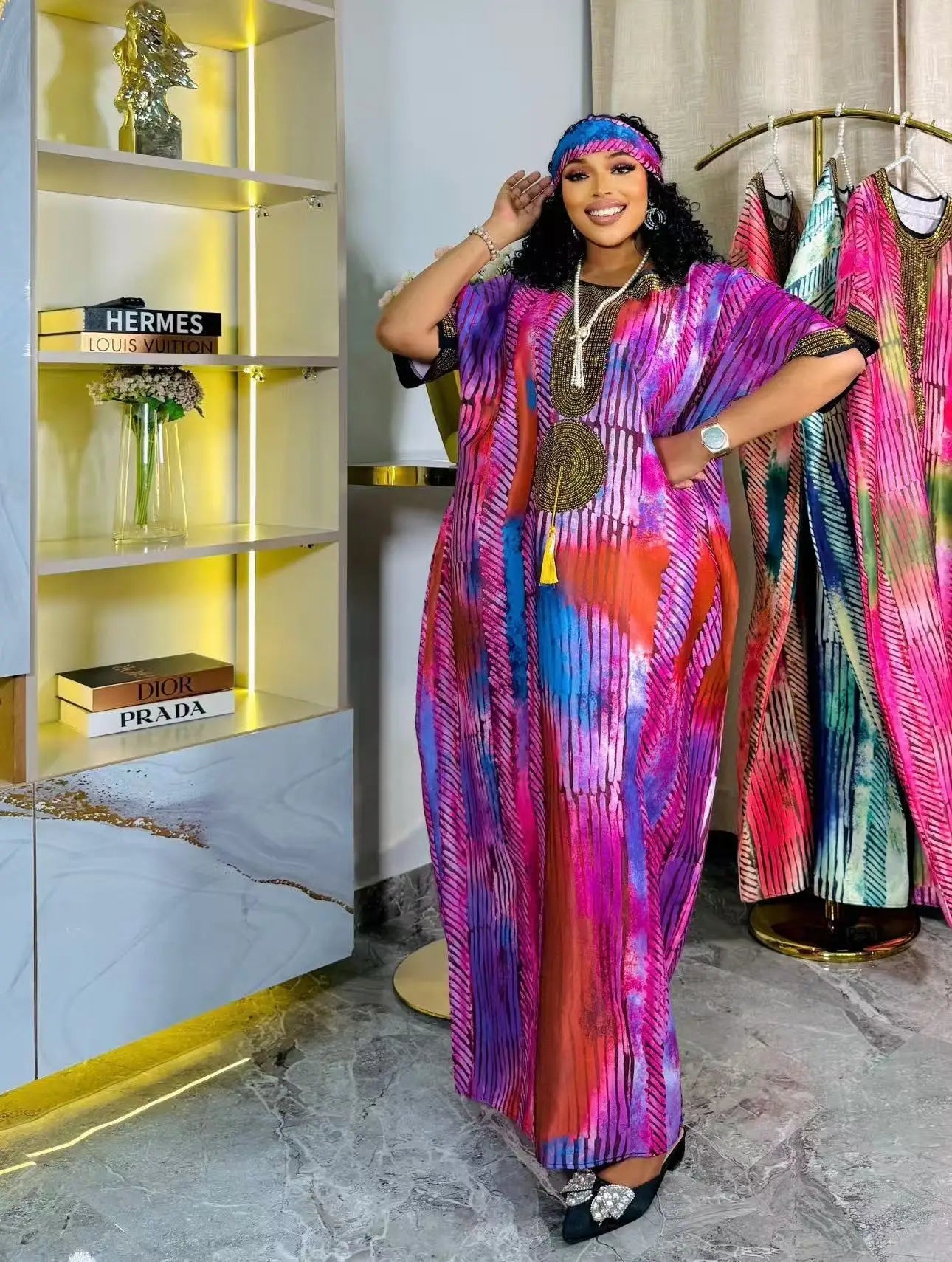 Robe longue d'été ample pour femmes/dames, maxi, imprimé, manches courtes, abayas, nouvel 2026