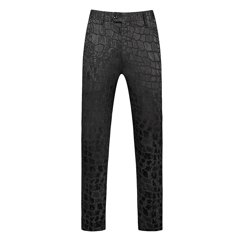 Pantalon de Luxe en Jacquard Trempé pour Homme, Tendance, Blanc, Noir, Rose, Marié, Mariage, Bal, Robe de Soirée