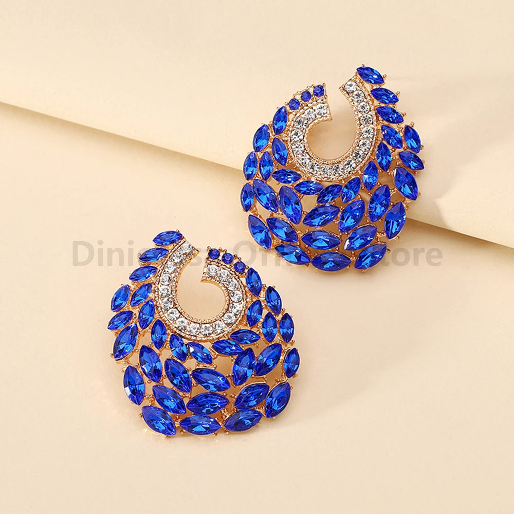 Boucles d'oreilles en strass brillant pour femmes, Design de luxe, bijoux de fête de mariage, à la mode, décor, Piercing, accessoires d'oreille à breloques