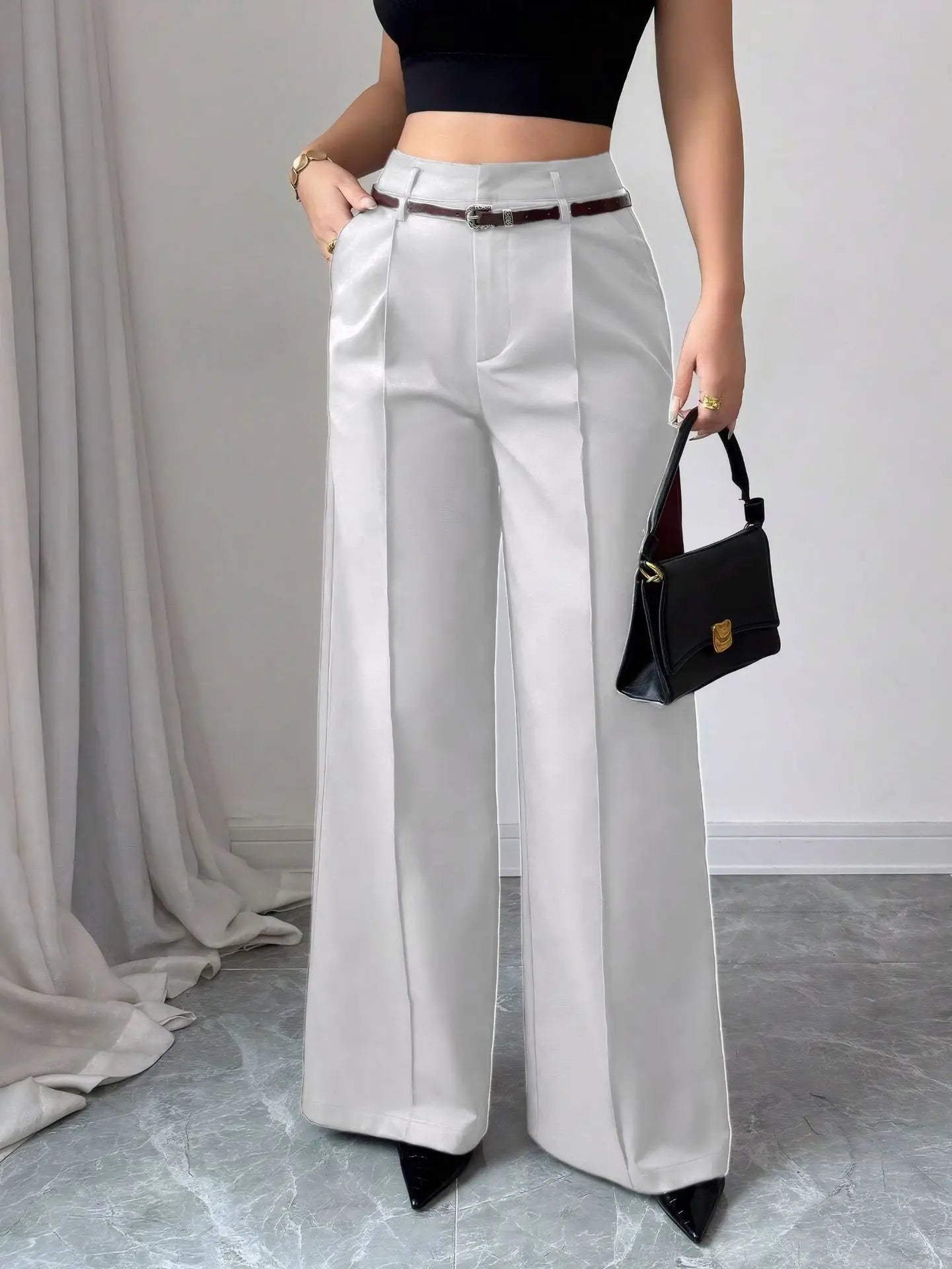 Pantalon confortable Jambe large pour femmes stylé elégante