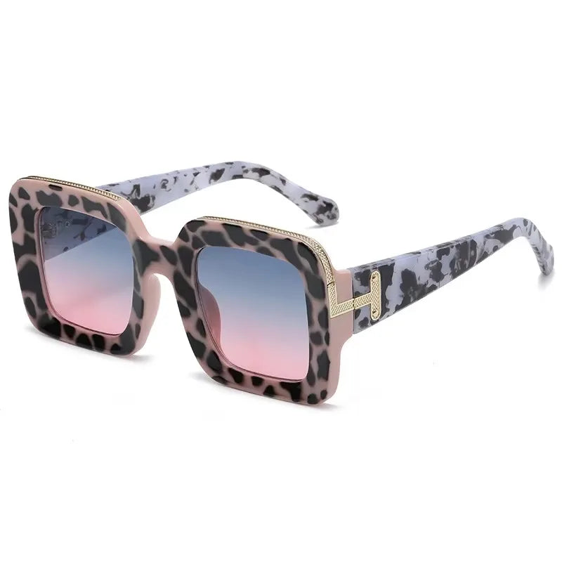 Mode Vintage luxe carré lunettes de soleil pour hommes femmes marque Design Sports de plein air conduite Cool léopard lunettes de soleil lunettes 2025