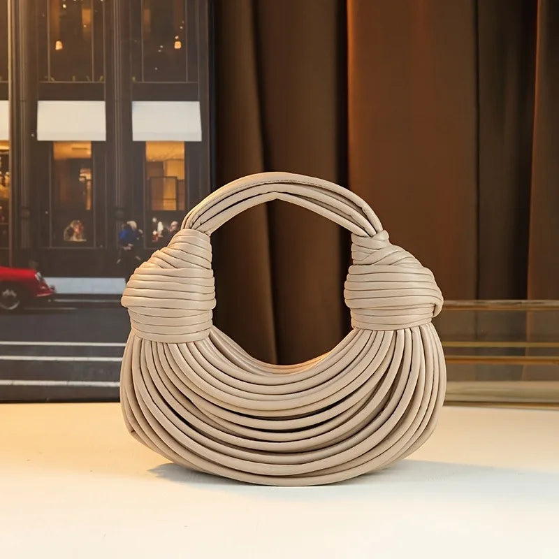 Sacs à main pour femmes 2025 nouveau or marque de luxe de créateur sacs à nouilles tissés à la main corde nouée tiré Hobo argent pochette de soirée Chic