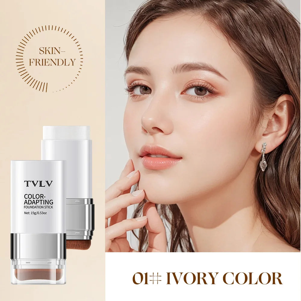 TVLV 2 en 1 éclaircir    Bâton de fond de teint à changement de couleur, liquide hydratant, dissimule Blanc, crème de couverture, Base de maquillage