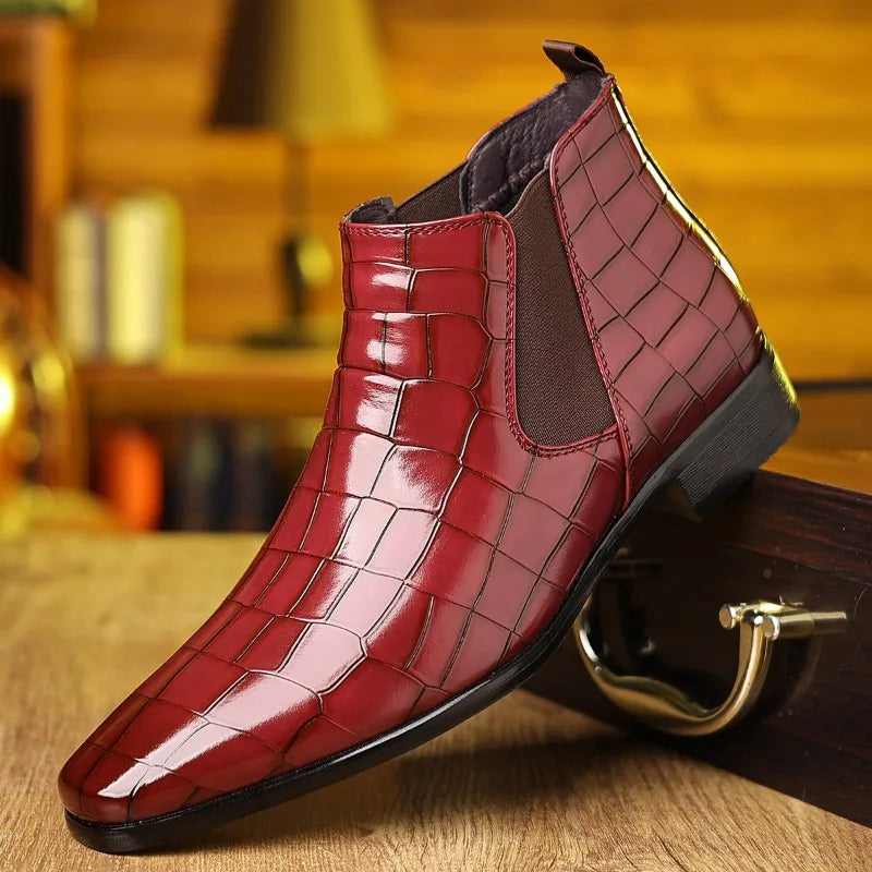 Chaussures habillées pour hommes automne hiver à semelles souples hommes bottes en cuir style Chelsea