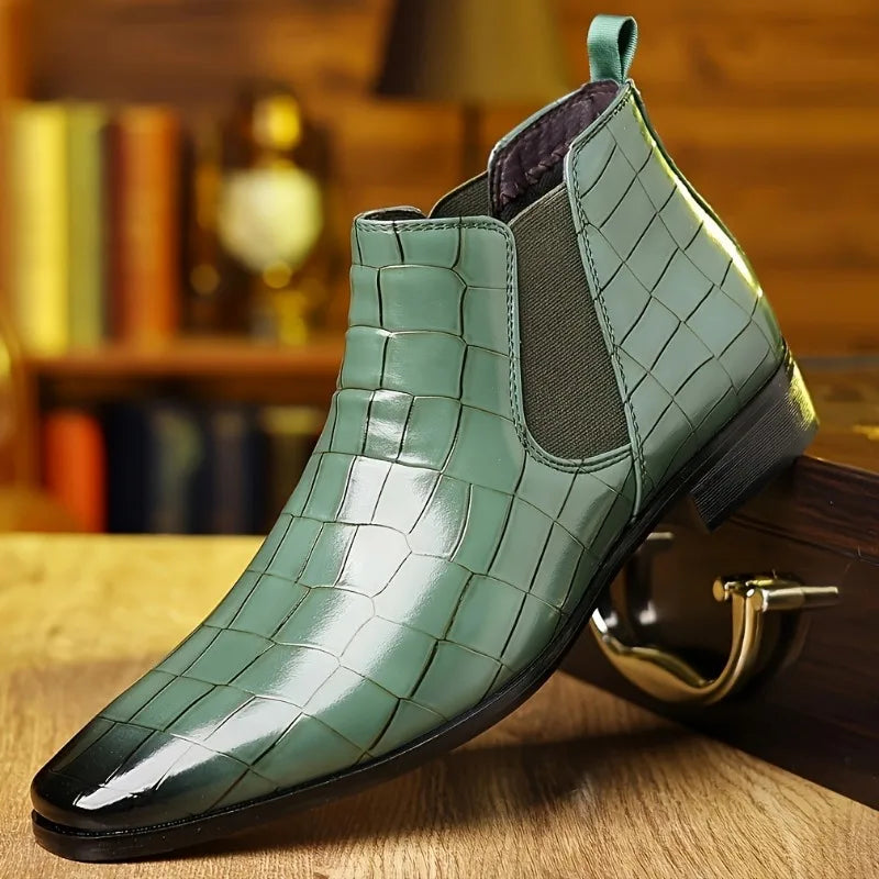 Chaussures habillées pour hommes automne hiver à semelles souples hommes bottes en cuir style Chelsea