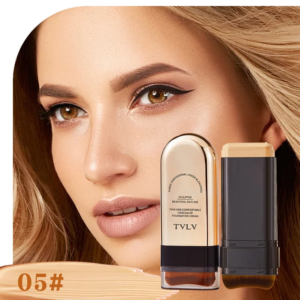 TVLV 2-en-1 fond de teint et correcteur bâton longue tenue éclaircissant le teint de la peau couverture intégrée correcteur impeccable crème de maquillage