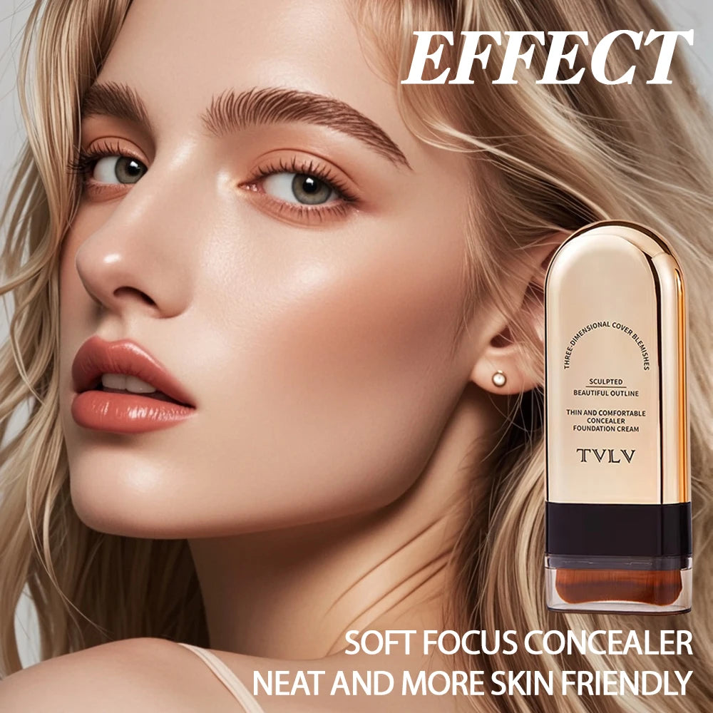 TVLV 2-en-1 fond de teint et correcteur bâton longue tenue éclaircissant le teint de la peau couverture intégrée correcteur impeccable crème de maquillage